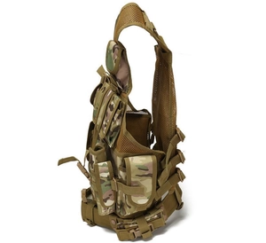 Detail of breathable 3D mesh lining on the back of Multicam tactical vest