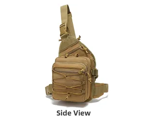 Side view of wolf brown tactical chest bag showing durable nylon fabric and layers