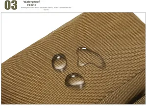 Gros plan détaillé du tissu en nylon haute densité imperméable avec gouttes d'eau