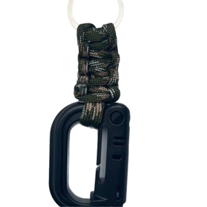 Porte-clés multifonctionnel d'extérieur avec paracorde camo et mousqueton en forme de D