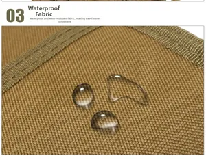 Waterproof and wear-resistant nylon fabric detail with water droplets on tactical chest bag