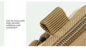 Close-up of high-density webbing and durable zipper for tactical belt pouch attachment