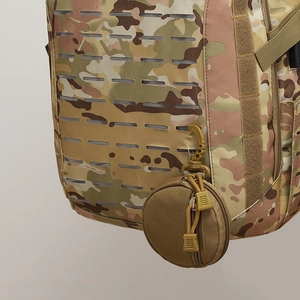 Waterproof tactical camouflage accessory pouch with laser-cut MOLLE system and D-ring buckle