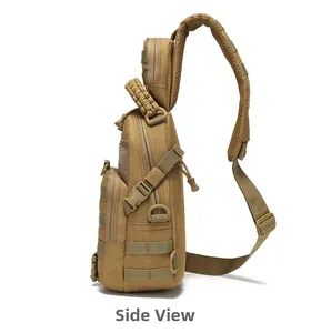 Tactical Oxford side view showing Molle webbing and durable zipper storage layers