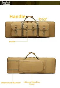 Tactical dual-layer backpack detail showing waterproof fabric and hidden strap system