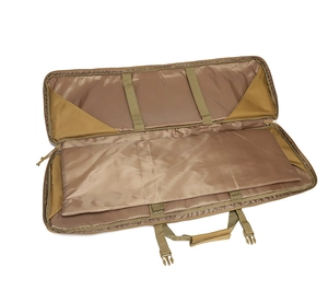 Internal view of tactical backpack with padded dividers and velcro security straps