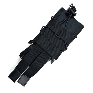 Poche tactique simple pour chargeur 5.56 avec sangles Molle et cordon élastique noir