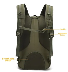 Ergonomic breathable mesh padding and adjustable S-shaped shoulder straps on tactical backpack