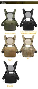Detailed grid view of five tactical chest rig colors featuring durable MOLLE webbing