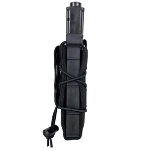Poche chargeur 5.56 noire en nylon avec cordons élastiques réglables et système Molle