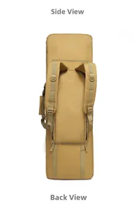 Rear view of tactical double-layer backpack with padded straps and chest buckle