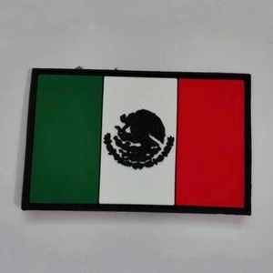 Parche táctico de PVC bandera de México con emblema nacional en relieve 3D y velcro