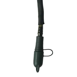 Black TPU hydration bladder replacement tube with insulated sleeve and dust cap for hiking