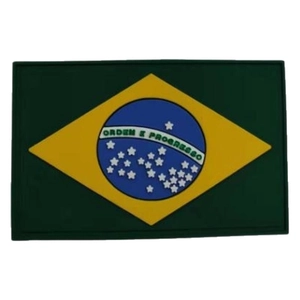 Parche táctico rectangular de PVC con la bandera nacional de Brasil y estrellas claras