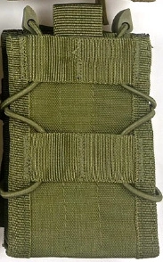 Poche de chargeur tactique Molle en nylon vert armée avec système de cordon élastique