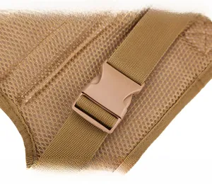 Detail view of durable oxford fabric with breathable mesh and high-strength tactical buckle