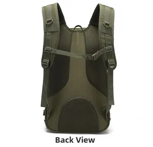 Ergonomic breathable back padding and adjustable straps of the 55L tactical backpack