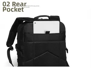 Detail view of breathable honeycomb mesh back and hidden anti-theft pocket for tablet storage