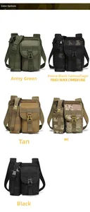 Sacs à bandoulière tactiques en plusieurs couleurs dont vert armée et motifs de camouflage