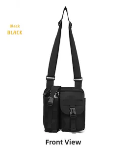 Détail du sac bandoulière Oxford étanche avec poche latérale tactique pour gourde