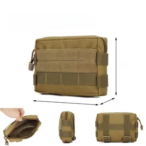 Detailed internal structure of the khaki EDC nylon pouch with mesh compartment and zipper