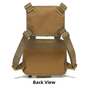 Tactical crossbody bag back view showing mesh lining and durable plastic buckles