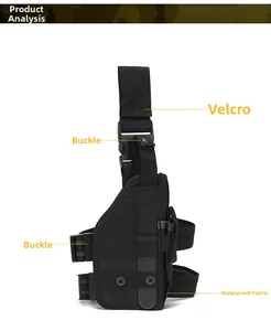 Detailed view of waterproof nylon tactical leg holster with buckle and secure straps