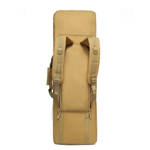Tactical dual-layer backpack in khaki nylon for outdoor gear and functional storage