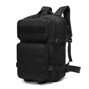 Tactical 3P outdoor hiking backpack in black with MOLLE system for large capacity