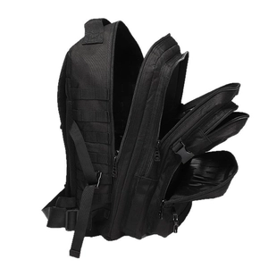 Black 3P tactical backpack with large capacity Molle system and multi-compartment storage