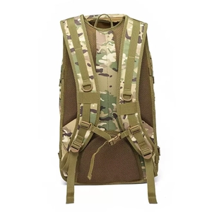 Outdoor 55L camouflage tactical backpack with S-shaped padded straps and breathable mesh back