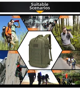 Versatile olive green tactical backpack featuring Molle webbing and adjustable side buckles
