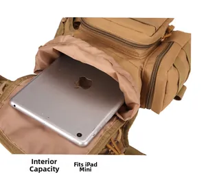 Internal capacity of the tactical oxford bag showing space for an iPad mini