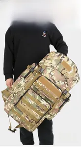 Detail showing the heavy-duty handle for handheld carrying on this 30L tactical backpack
