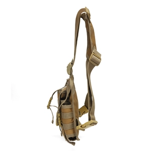 Tactical nylon shoulder bag in wolf brown with MOLLE system and adjustable straps