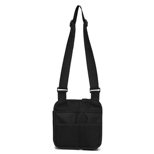 Sac bandoulière étanche en tissu Oxford noir avec poches en filet et sangle ajustable