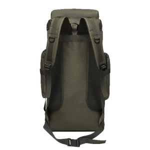 75L camouflage hiking backpack with ergonomic breathable back pads and adjustable straps