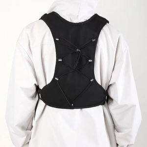 Waterproof outdoor cycling vest backpack with reflective safety straps and elastic cords
