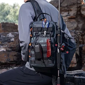 Tactical camouflage outdoor backpack with Molle system for fishing and hiking gear