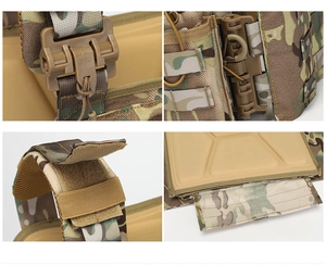 Dettaglio del gilet tattico 1000D con fibbie a sgancio rapido e imbottitura traspirante