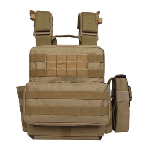 Tactical 6094 vest in coyote brown with MOLLE webbing and adjustable shoulder straps