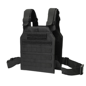 Tactical molle vest expansion plate with velcro panel and quick release buckle in black