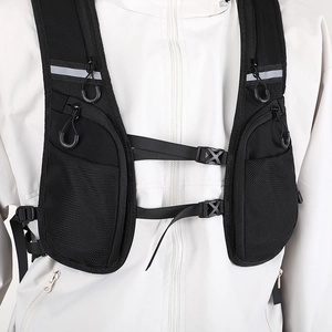 Waterproof Oxford Fabric Cycling Vest Backpack Reflective Lightweight Outdoor Running Multi Pocket Sports Vest Bag For Unisex