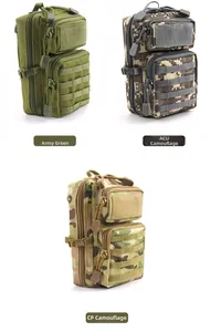 Tactische heuptas detail met Army Green, ACU en CP camouflage patronen van Oxford-stof