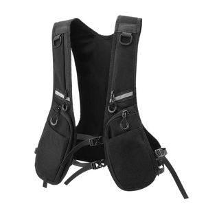 Waterproof outdoor cycling vest bag with reflective safety strips and breathable mesh
