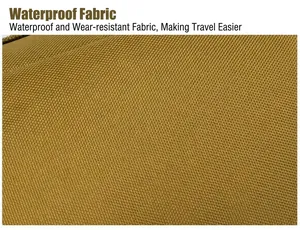 Macro detail of khaki waterproof and wear-resistant oxford fabric for outdoor waist bag