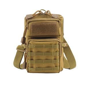 Tactische multifunctionele heuptas van kaki Oxford-stof met een duurzaam Molle-systeem