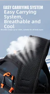 Detail of 1.05m breathable mesh shoulder straps for outdoor backpack ventilation
