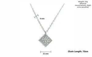 Macro view of Chinese character pendant with 70cm chain and size specifications