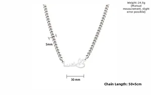Macro view of 5mm silver cuban chain with Lucky rabbit pendant and dimension markers